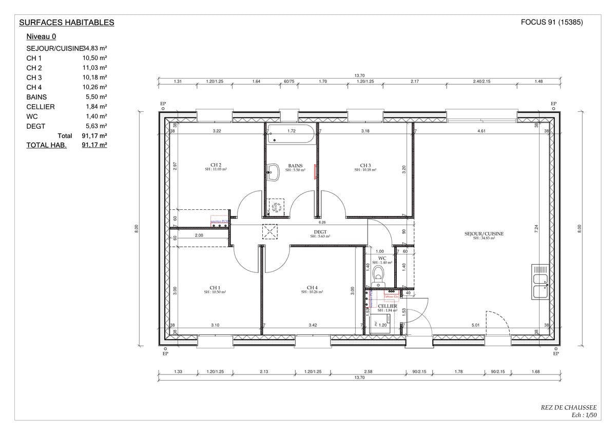 Plan Rez-de-chaussée Voiron Family City