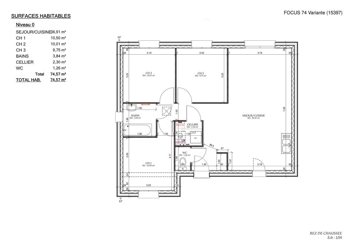 Plan Rez-de-chaussée Voiron Tiny City