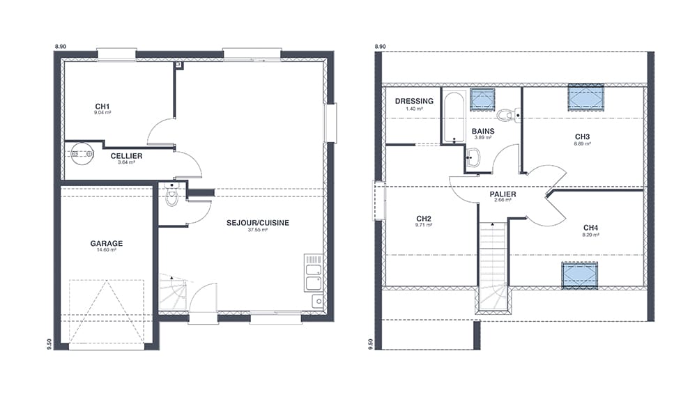 Plan Rez-de-chaussée Voiron Up