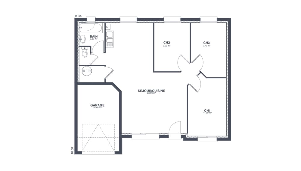 Plan Rez-de-chaussée Voiron Tiny